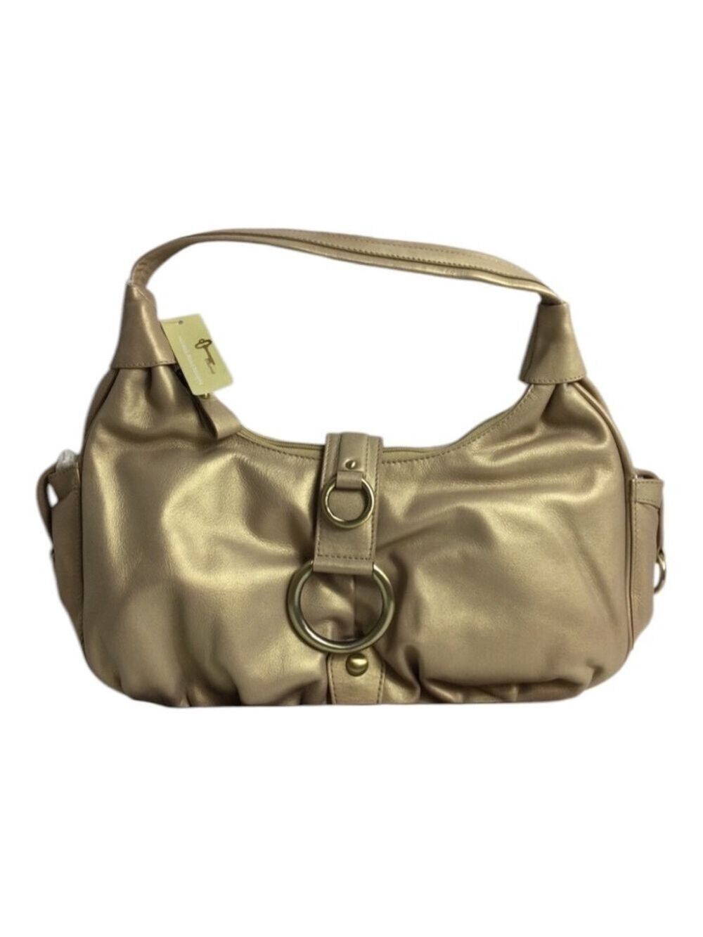 Michael Rome Designs Gold Italian Leather Hobo Bag NWT Vintage